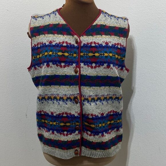 Woolrich 1960s Women's Vintage Aztec Wool Vest Size Small - Picture 1 of 11